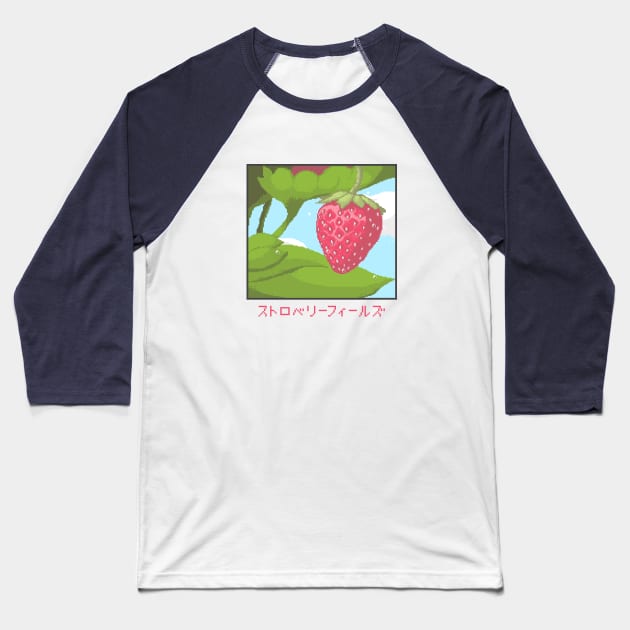 Strawberry Fields Baseball T-Shirt by sirphage